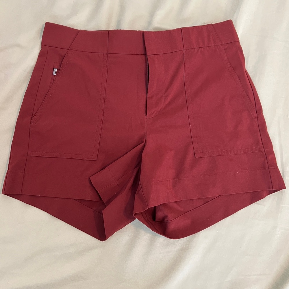 Athleta High Waist Brick Red Shorts